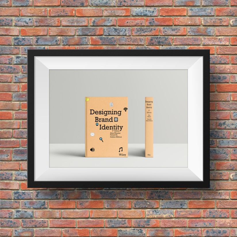 flat style book cover frame mockup